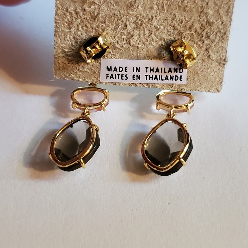 Anthropologie Shades Of Sea Glassy Stone Triple Drop Earrings NWT - Picture 5 of 6